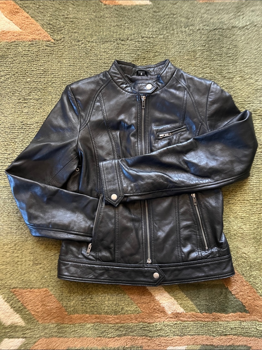 Whet Blu Black Genuine Leather Moto Fashion Jacket Women’s Small